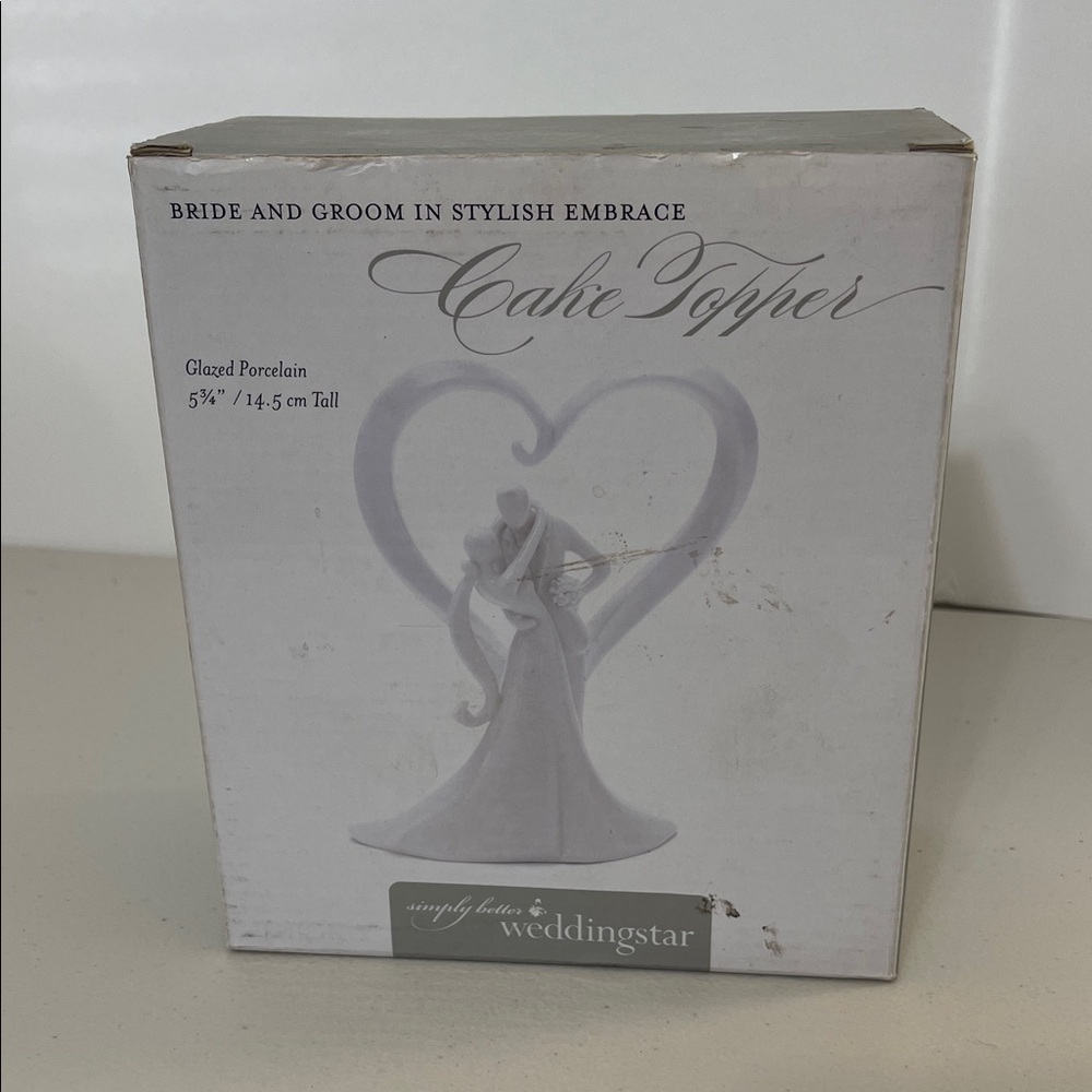 Glazed Porcelain Cake Topper - White